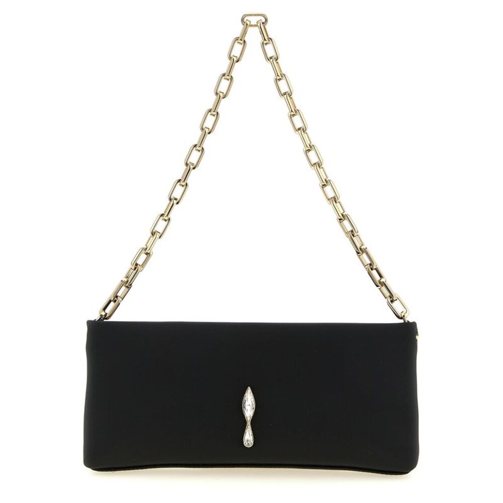 Christian Louboutin Black Elastane Clutch Women's Bag